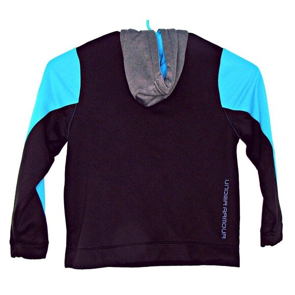 Under Armour Fleece Pullover Color Block Hoodie Sweatshirt Front Pockets Logo L - Picture 4 of 12